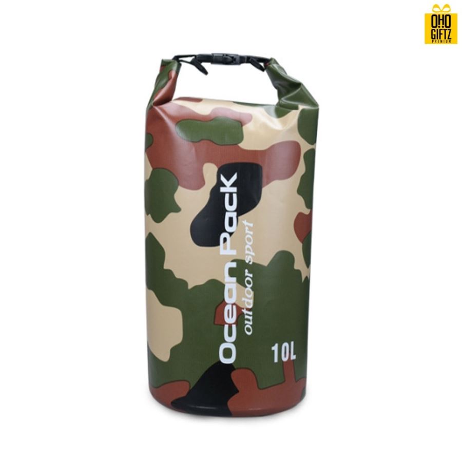 กระเป๋ากันน้ำ ลายพราง สกรีนโลโก้ ทำเป็นของพรีเมี่ยมได้