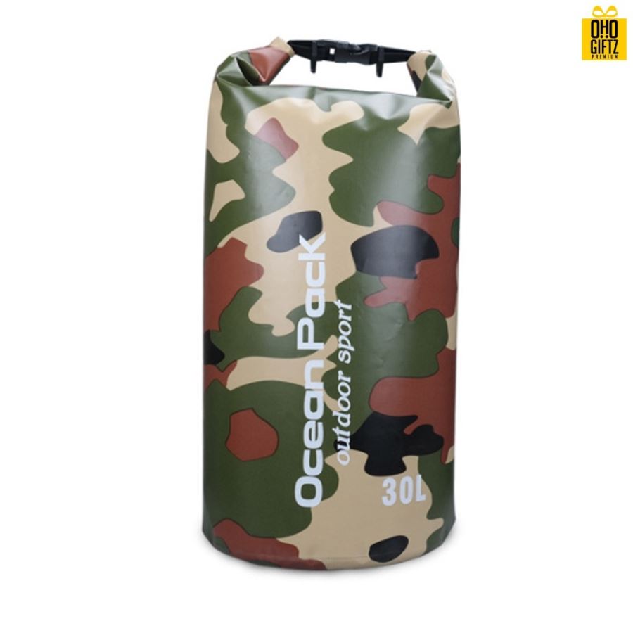 กระเป๋ากันน้ำ ลายพราง สกรีนโลโก้ ทำเป็นของพรีเมี่ยมได้