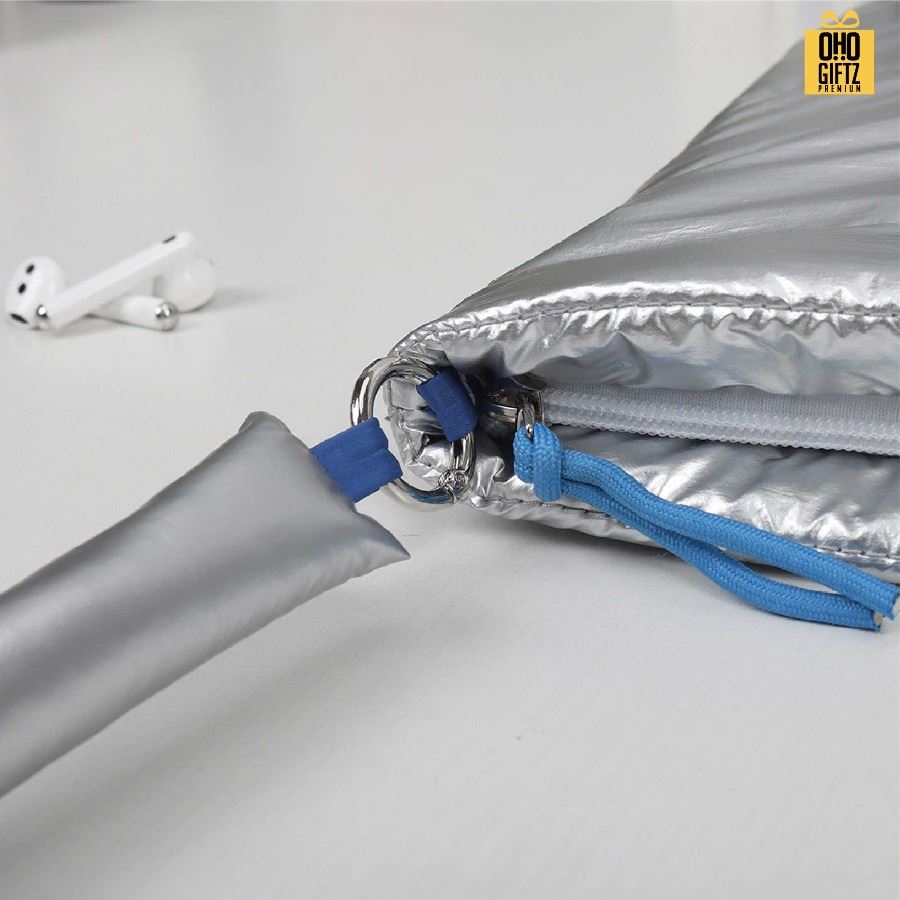 กระเป๋าใส่ Notebook Silver Bag สกรีนโลโก้ ทำเป็นของพรีเมี่ยม ของที่ระลึก