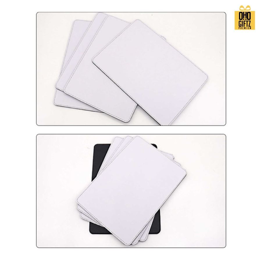 แผ่นรองจานหนัง PU พิมพ์ลายไม่จำกัดสี สกรีนชื่อ ทำเป็นของพรีเมี่ยมได้