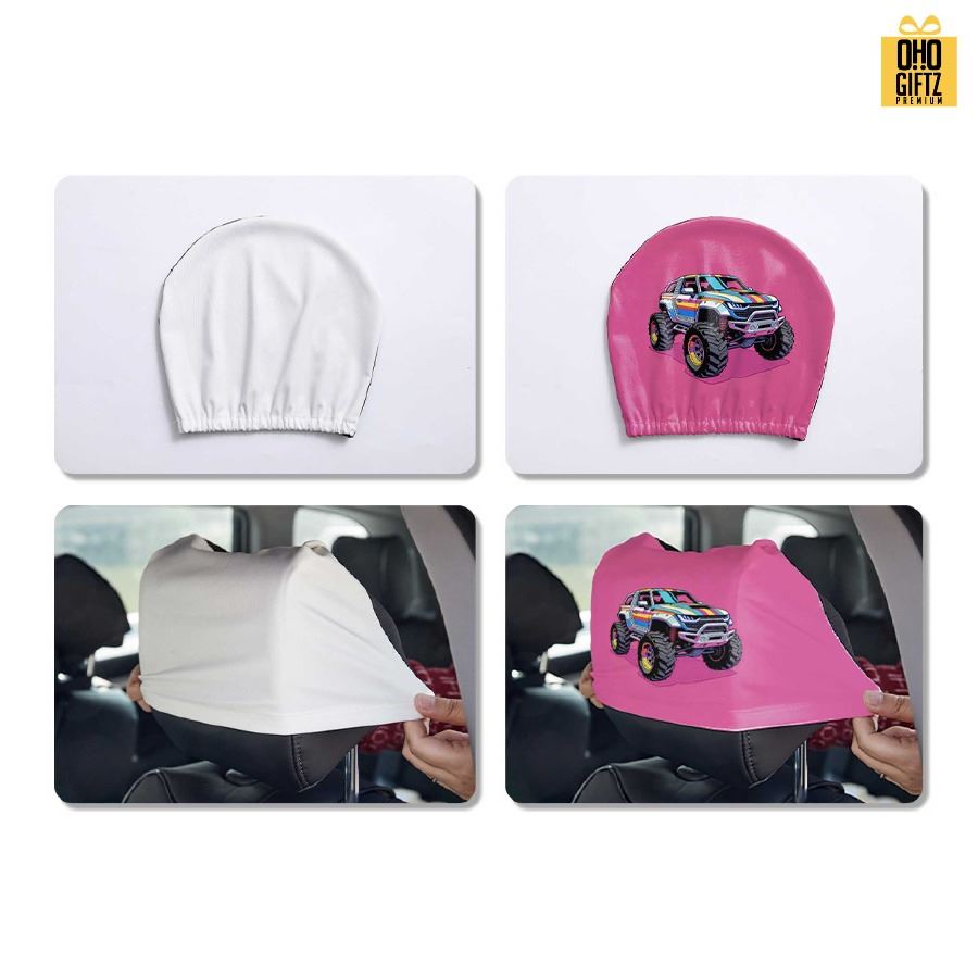 ผ้าคลุมหัวเบาะ พิมพ์ไม่จำกัดสี สกรีนโลโก้ ทำเป็นของพรีเมี่ยมได้