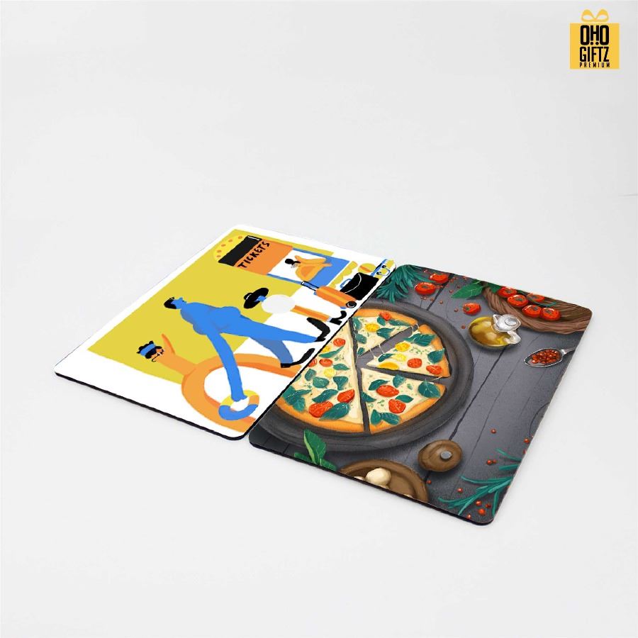 แผ่นรองจานไม้ MDF สกรีนไม่จำกัดสี สกรีนชื่อ ทำเป็นของพรีเมี่ยมได้