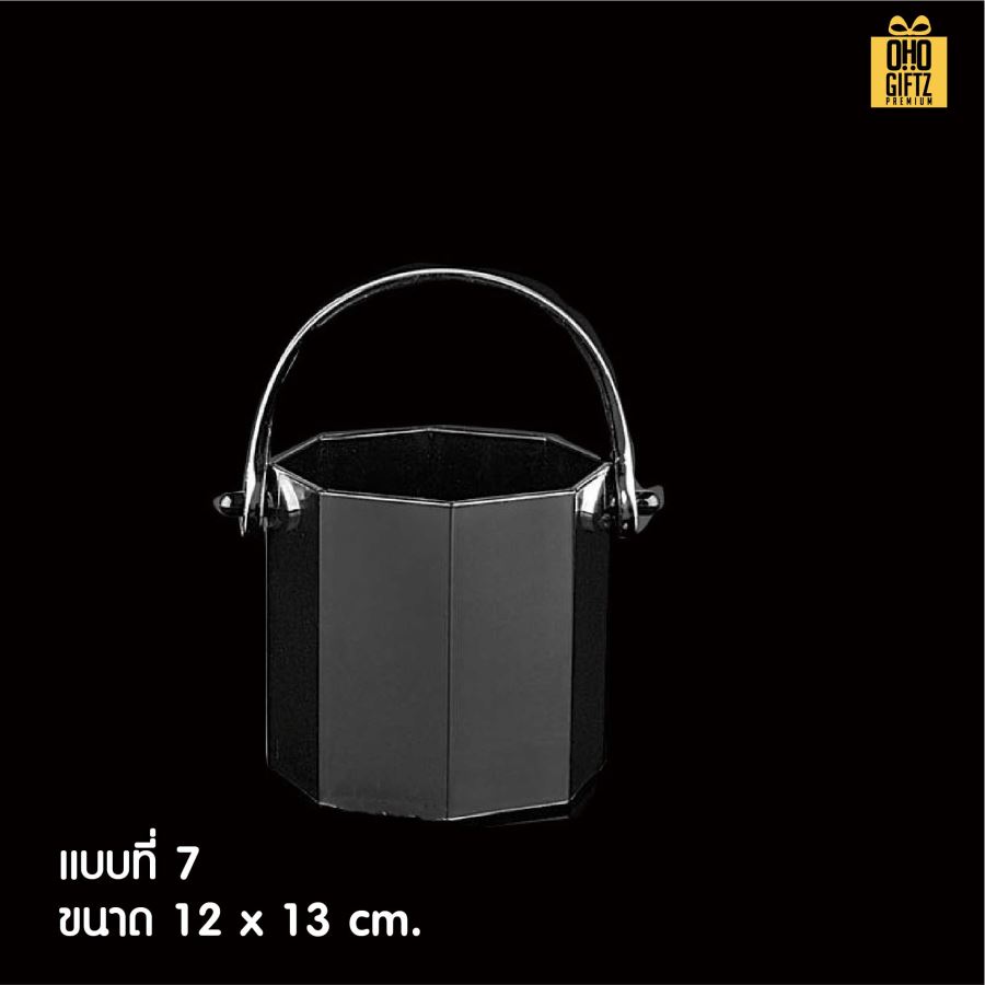 ถังใส่น้ำแข็งอะคริลิค สกรีนชื่อ สกรีนโลโก้ ทำเป็นของพรีเมี่ยมได้ 