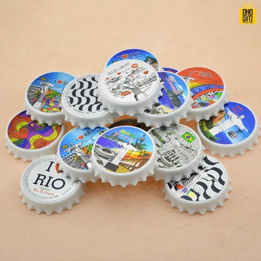 ที่เปิดขวดทรงฝาเบียร์ สกรีนโลโก้ ทำเป็นของพรีเมี่ยม ของที่ระลึก ของชำร่วย