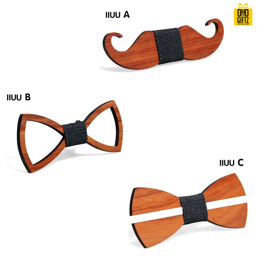 เนคไทไม้ผูกโบว์สำหรับผู้ชาย สามารถยิงเลเซอร์หรือสกรีนโลโก้ ทำเป็นของพรีเมี่ยม ของชำร่วยได้