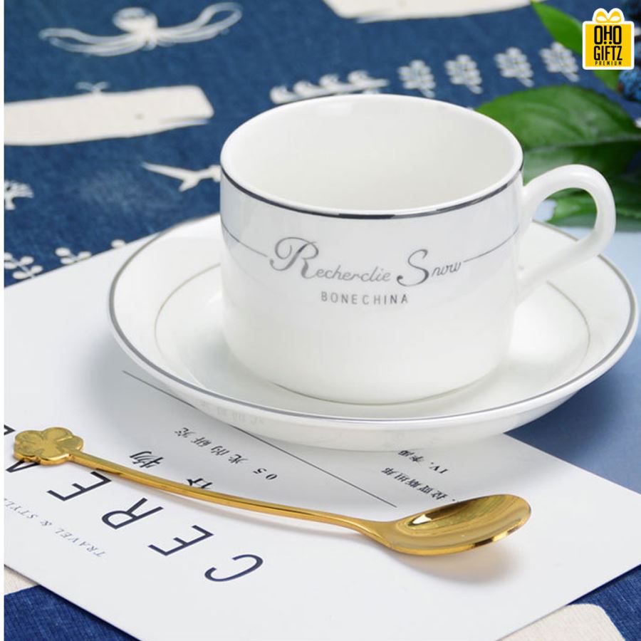 ชุดแก้วกาแฟเซรามิก สกรีนโลโก้ ทำเป็นของพรีเมี่ยม ของชำร่วยได้