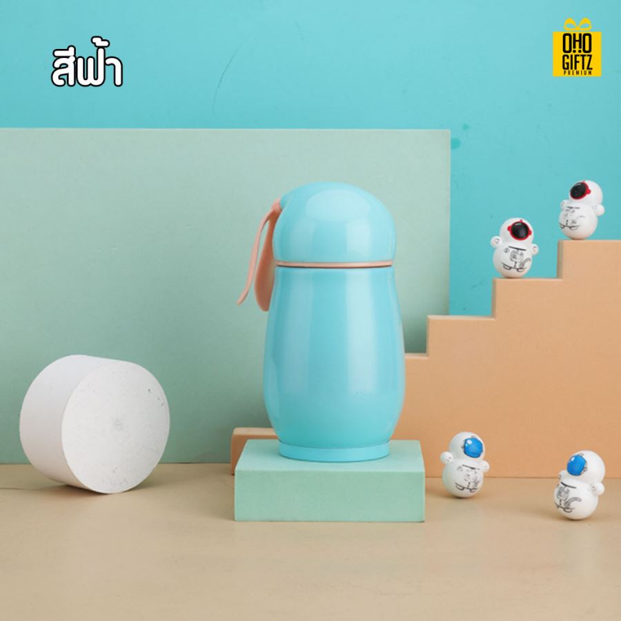 กระติกสแตนเลสทรงกระต่าย สกรีนโลโก้ ทำเป็นของพรีเมี่ยมได้