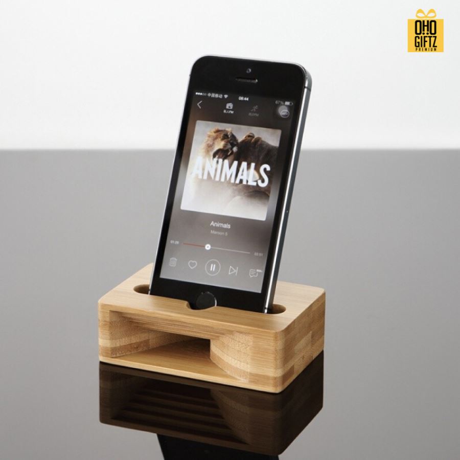 วางมือถือไม้และขยายเสียง สกรีนโลโก้  ทำเป็นของพรีเมี่ยมได้