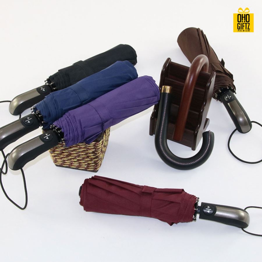 ร่มพับออโต้กันฝนและ UV สกรีนโลโก้ ทำเป็นสินค้าพรีเมี่ยม ของชำร่วย ของที่ระลึก