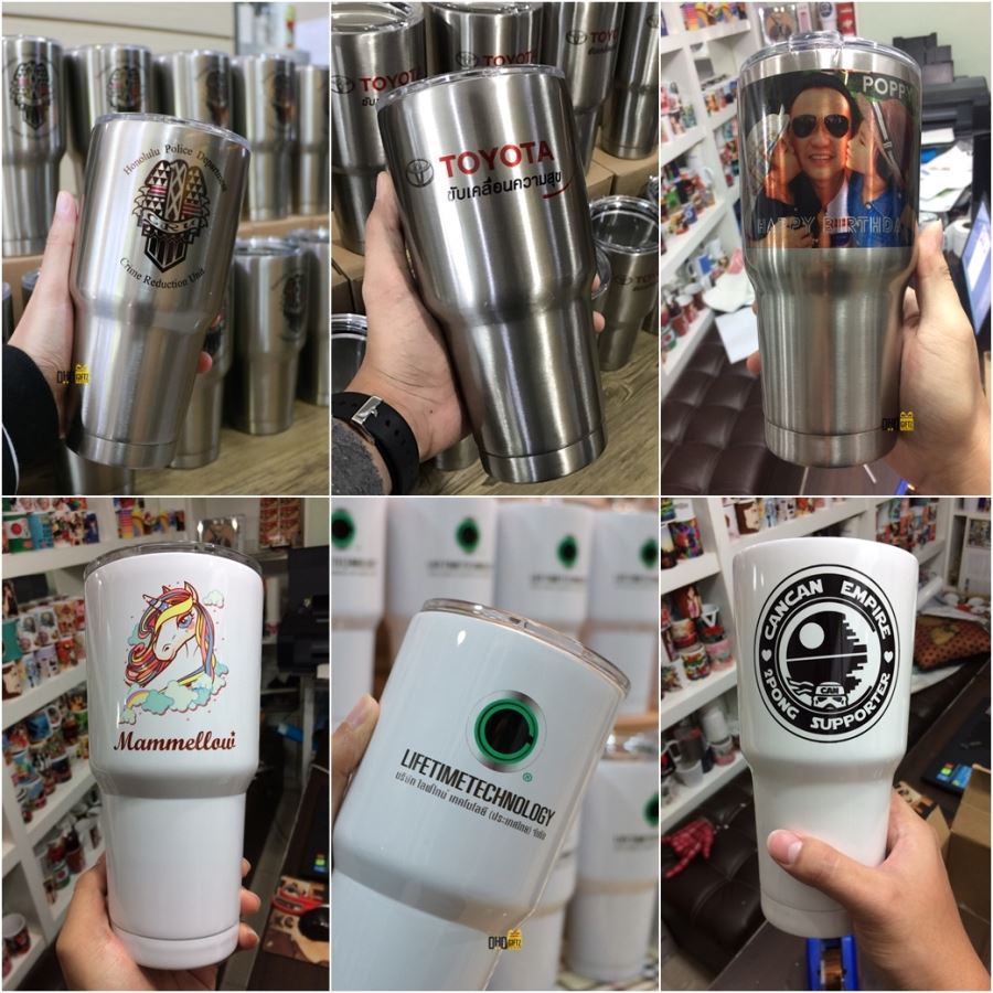แก้วสแตนเลส 30 oz. สกรีนชื่อ, โลโก้ *ไม่มีขั้นต่ำ* ใบเดียวก็ทำได้