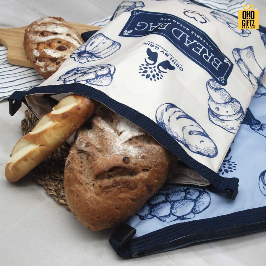 ถุงเก็บขนมปัง 2 ชั้น มีสายล็อคหิ้วได้ พิมพ์สีได้ไม่จำกัด สกรีนชื่อ สกรีนโลโก้ ทำเป็นของพรีเมี่ยมได้