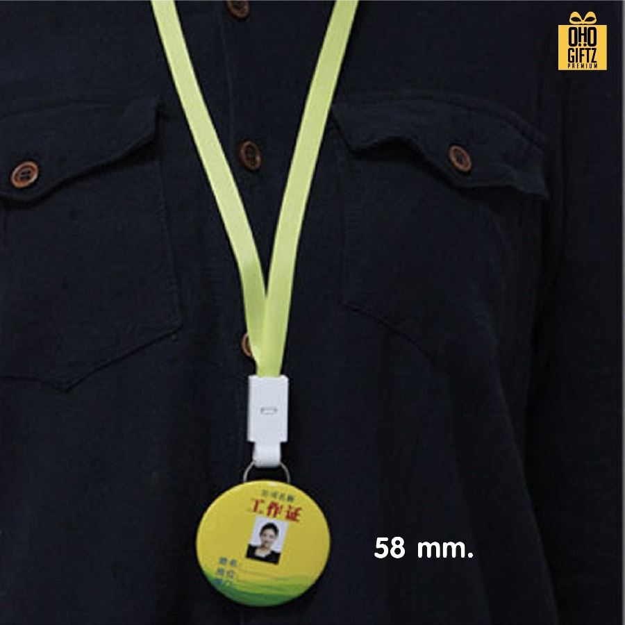 ป้ายห้อยคอวงกลม พิมพ์ไม่จำกัดสี สกรีนโลโก้ ทำของพรีเมี่ยมได้