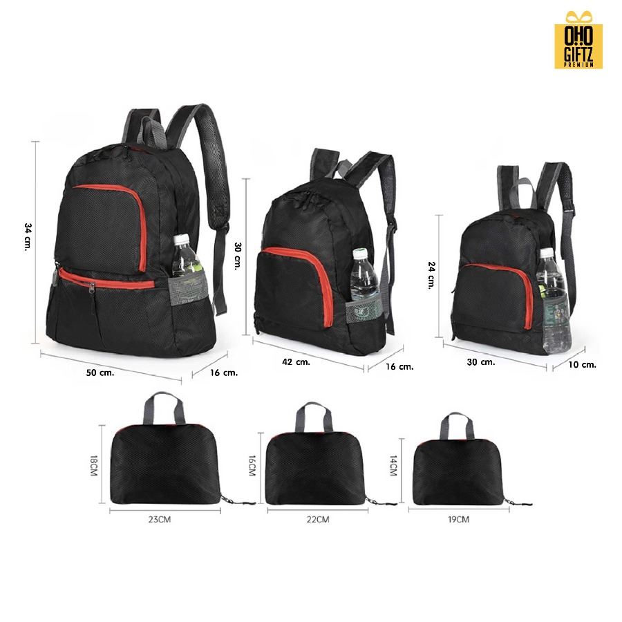 กระเป๋าเป้สะพายหลังพับได้ สกรีนโลโก้ ทำเป็นของพรีเมี่ยม