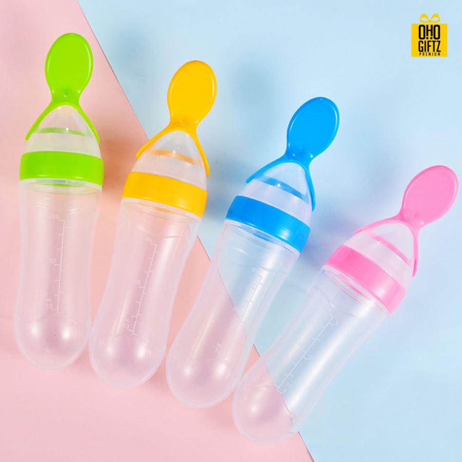 ช้อนขวดนมซิลิโคน สกรีนชื่อ  สกรีนโลโก้ทำเป็นของพรีเมี่ยมได้ 