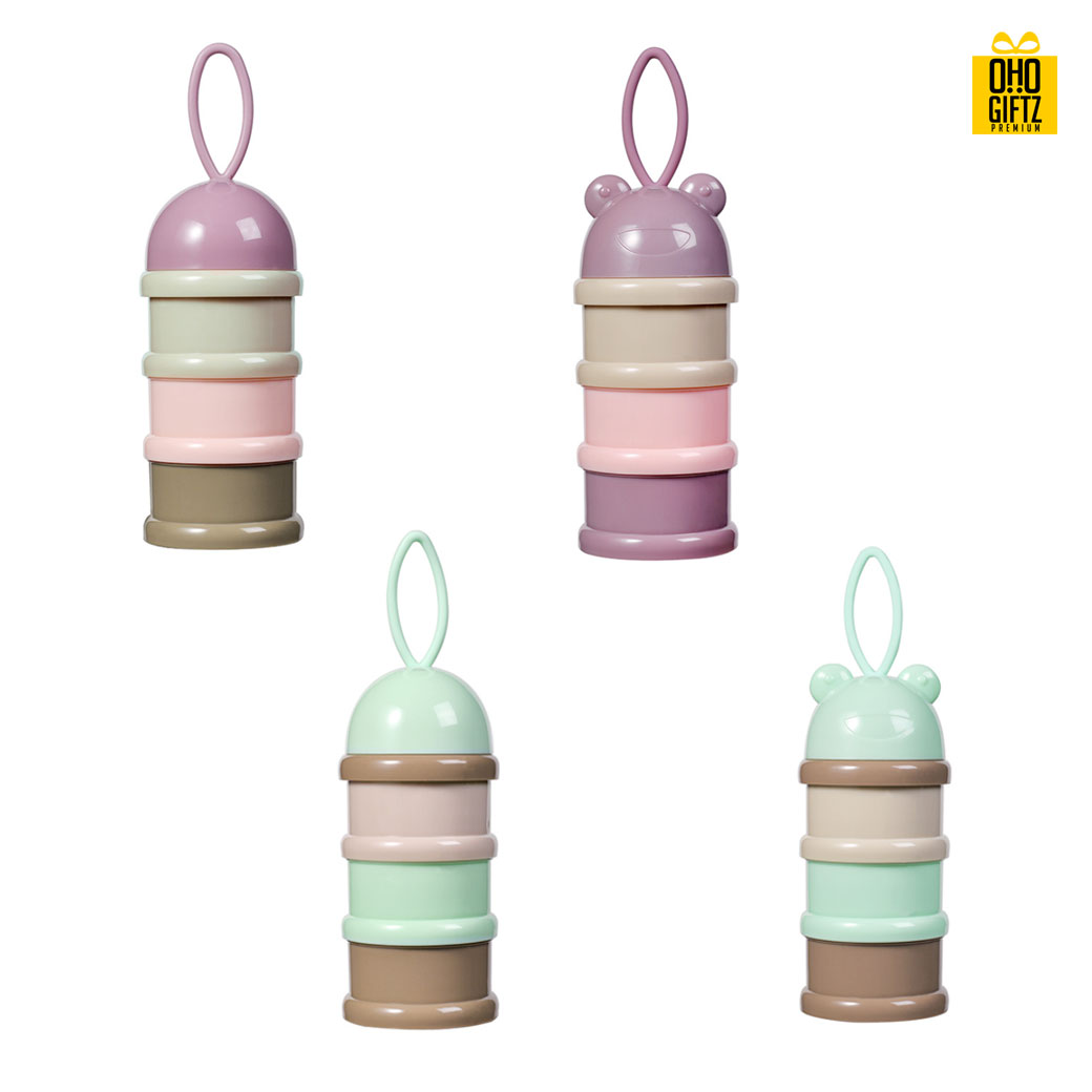 กล่องใส่นมผงพลาสติกสามชั้น สกรีนชื่อ สกรีนโลโก้ทำเป็นของพรีเมี่ยมได้