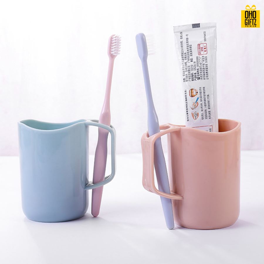 แก้วพลาสติกใส่แปรงสีฟัน สกรีนชื่อ สกรีนโลโก้  ทำเป็นของพรีเมี่ยมได้