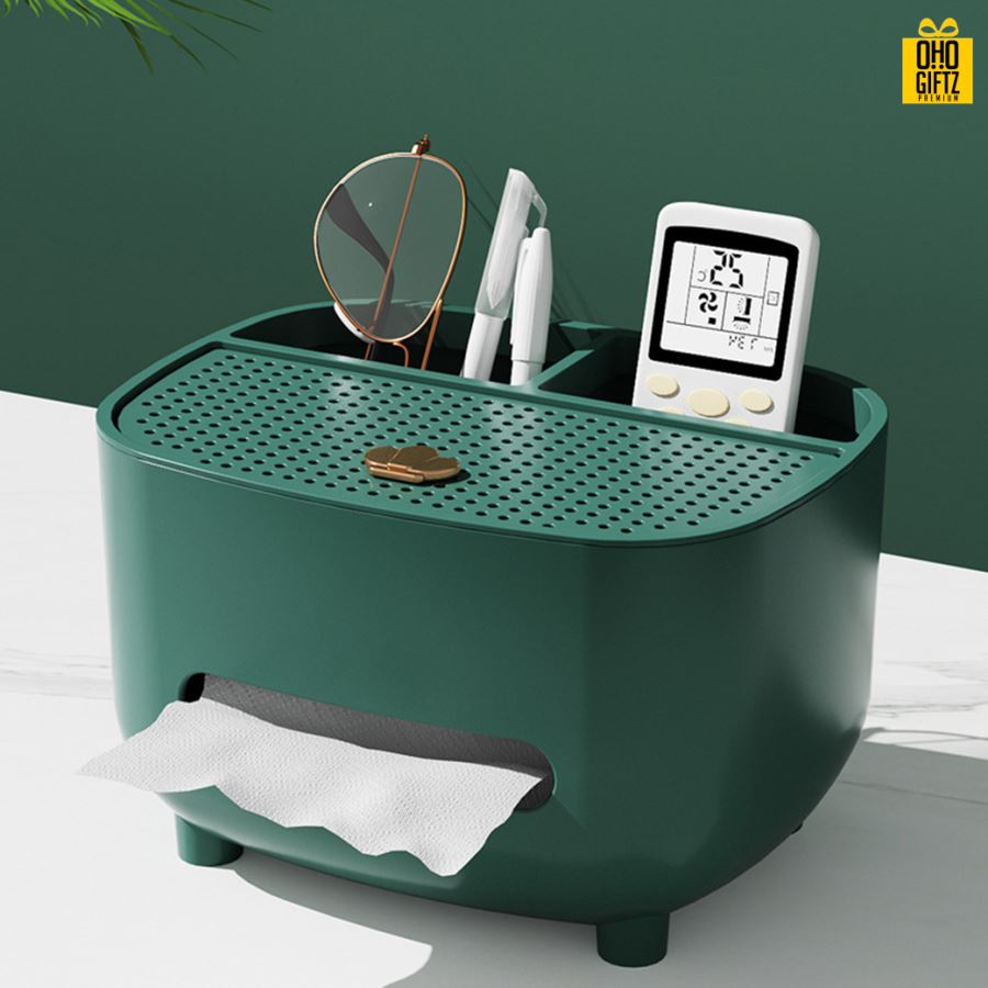 กล่องทิชชู่อเนกประสงค์ สกรีนโลโก้ ทำเป็นของพรีเมี่ยม ของชำร่วยได้