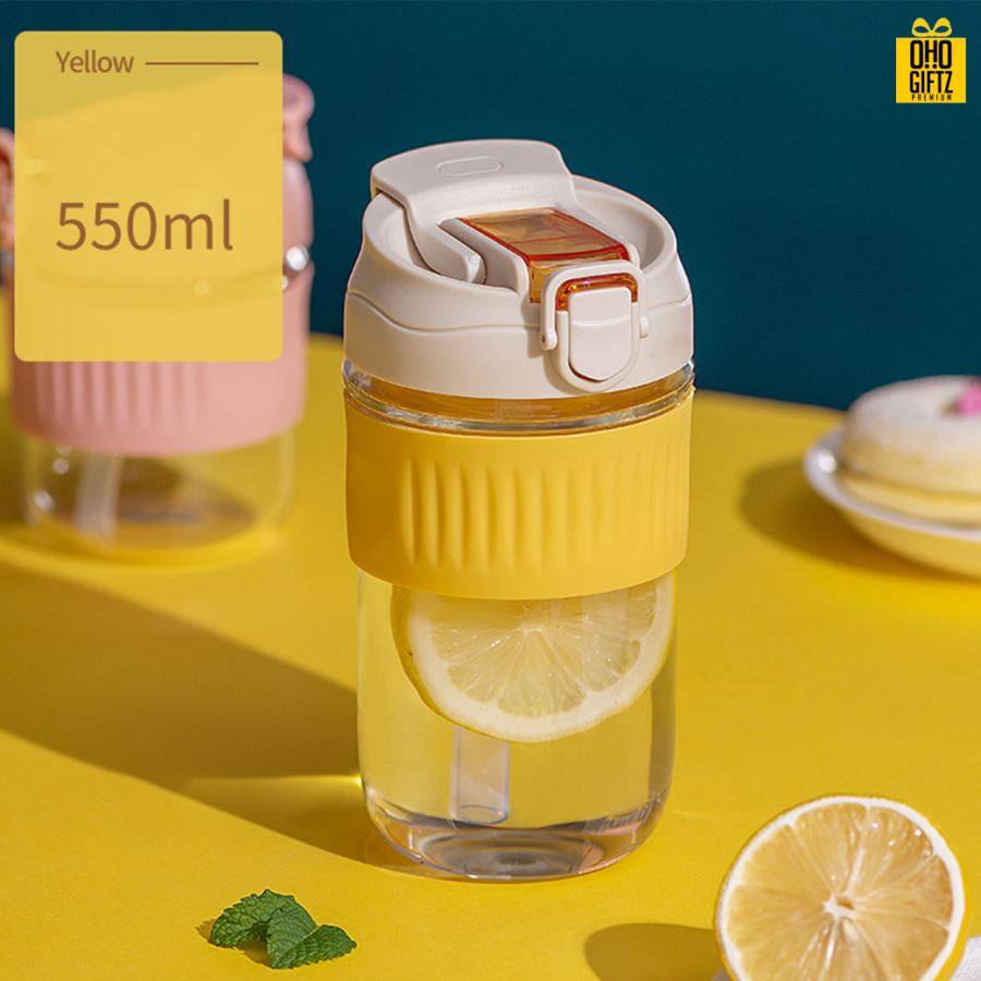 กระบอกแก้วพร้อมหลอด สกรีนชื่อ โลโก้ฟรี  ทำเป็นของพรีเมี่ยมได้