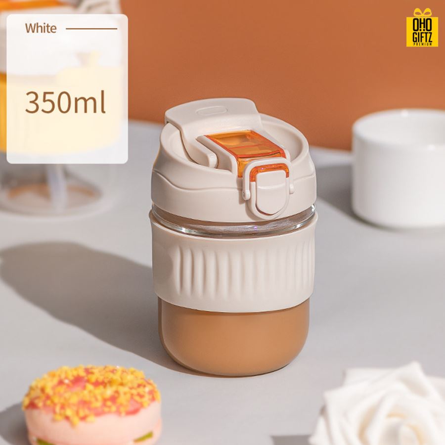 กระบอกแก้วพร้อมหลอด สกรีนชื่อ โลโก้ฟรี  ทำเป็นของพรีเมี่ยมได้