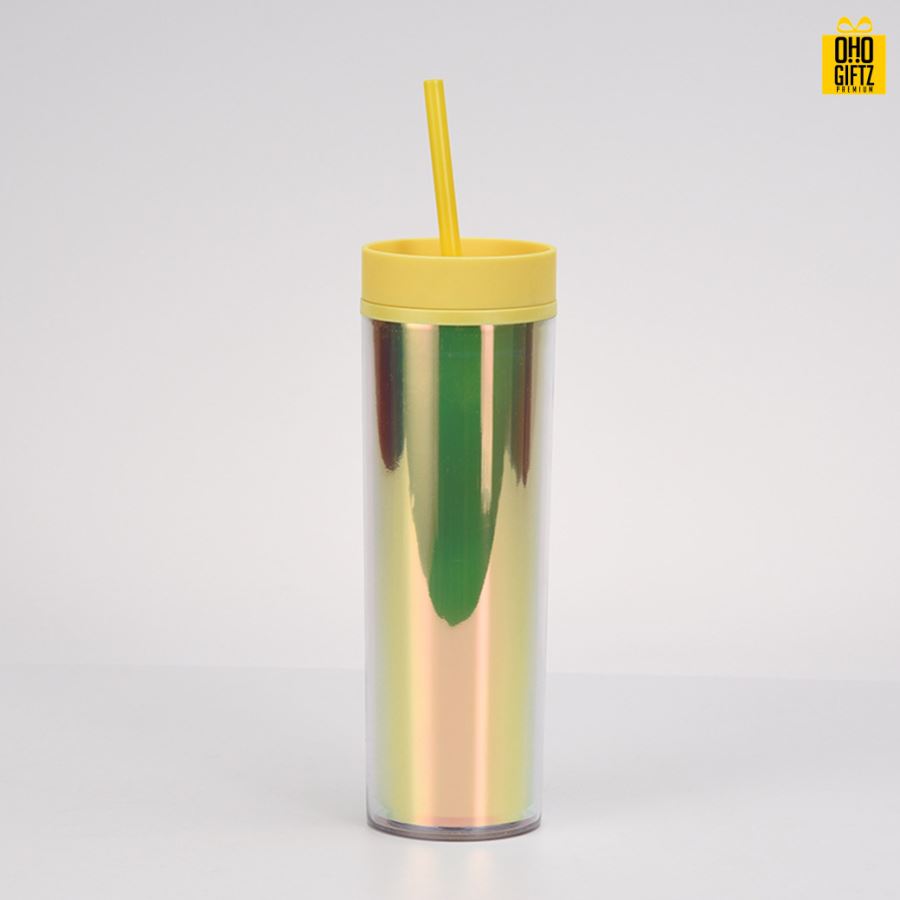 กระบอกน้ำพลาสติกพร้อมหลอด สกรีนโลโก้ ทำเป็นของพรีเมี่ยมได้