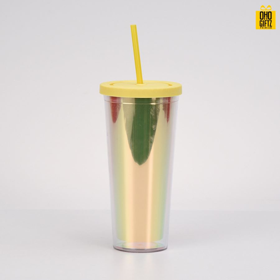 กระบอกน้ำพลาสติกพร้อมหลอด สกรีนโลโก้ ทำเป็นของพรีเมี่ยมได้