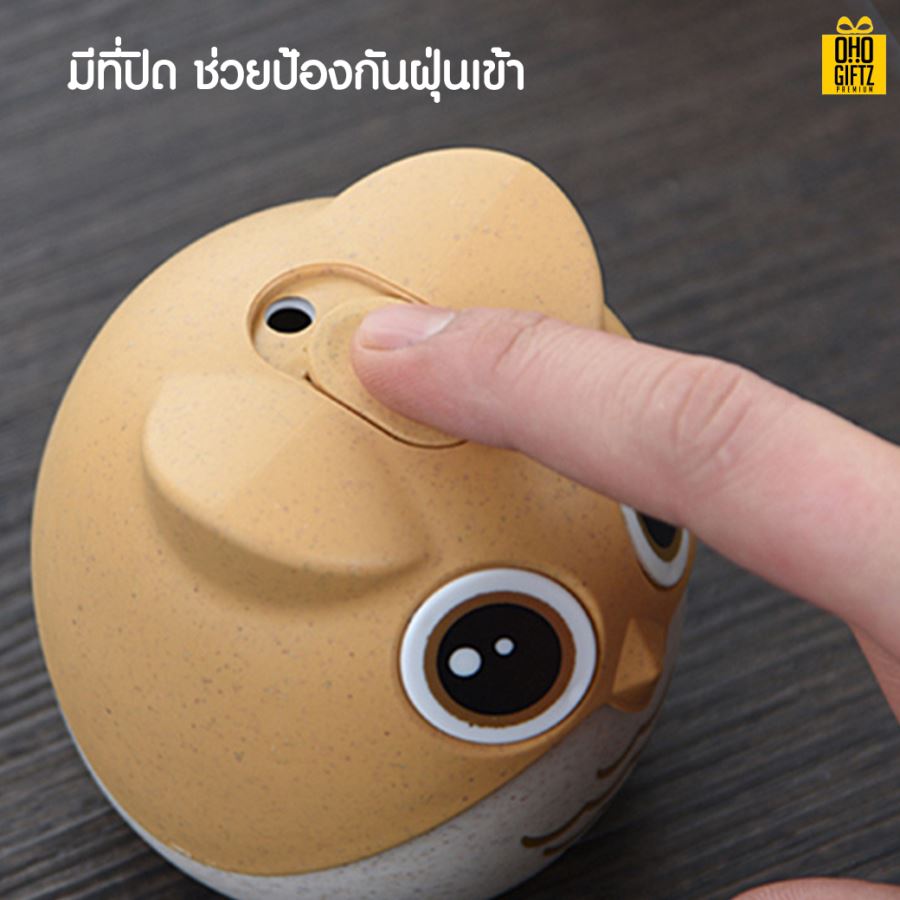 ที่ใส่ไม้จิ้มฟันนกฮูก ฟางข้าวสาลี สามารถสกรีนโลโก้ ทำเป็นของพรีเมี่ยม