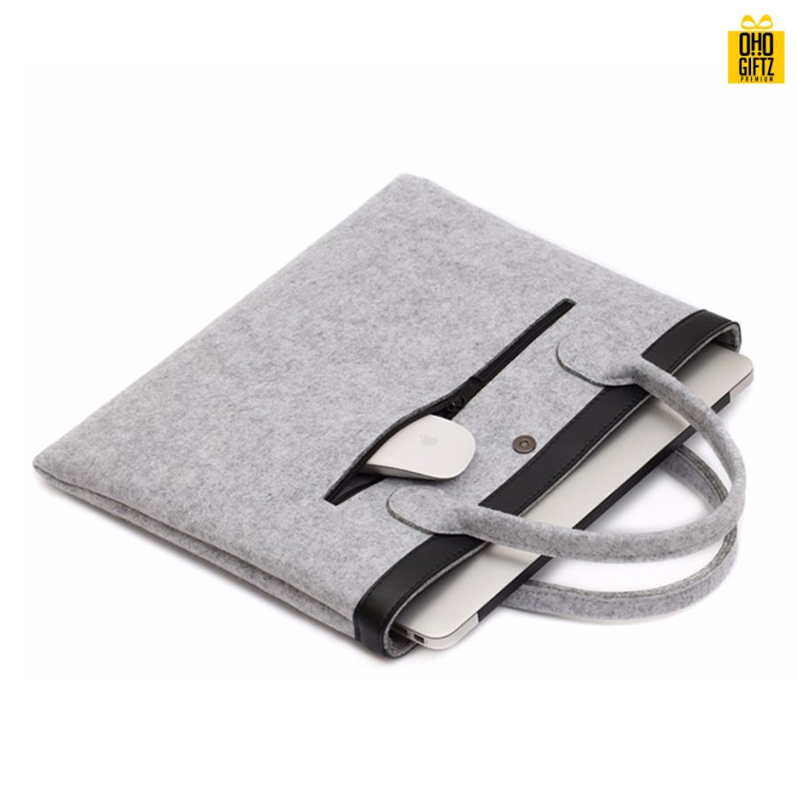 กระเป๋าผ้าFelt ใส่โน้ตบุ๊ค สกรีนโลโก้ ทำเป็นของพรีเมี่ยมได้