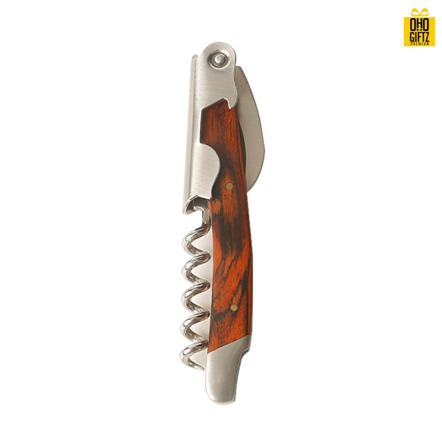 ที่เปิดขวดไวน์ด้ามจับไม้ สกรีนโลโก้ ทำเป็นของพรีเมี่ยม ของชำร่วยได้