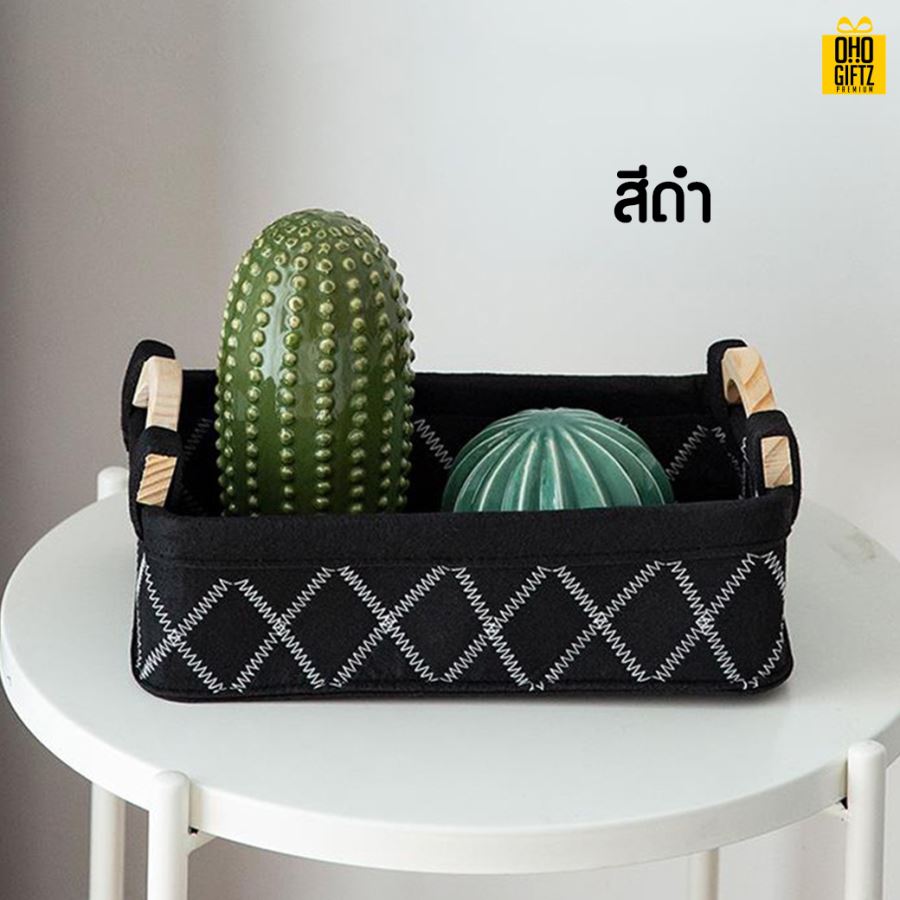 ตะกร้าใส่ของผ้าFelt สกรีนโลโก้ ทำเป็นของพรีเมี่ยม 