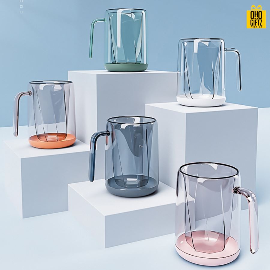 แก้วพลาสติก2ชั้นใส่แปรงสีฟัน สกรีนชื่อ สกรีนโลโก้  ทำเป็นของพรีเมี่ยมได้