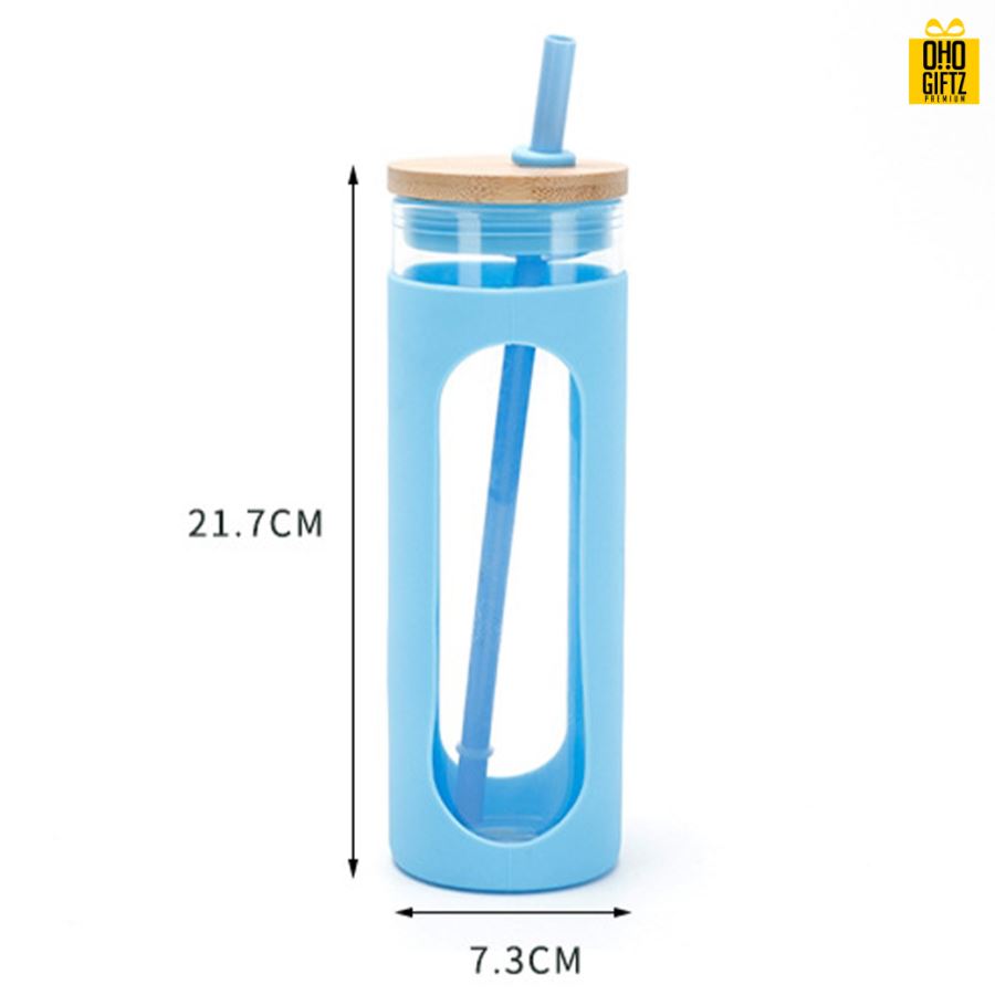 แก้วปลอกซิลิโคนพร้อมหลอด สกรีนชื่อ สกรีนโลโก้ ทำเป็นของพรีเมี่ยมได้