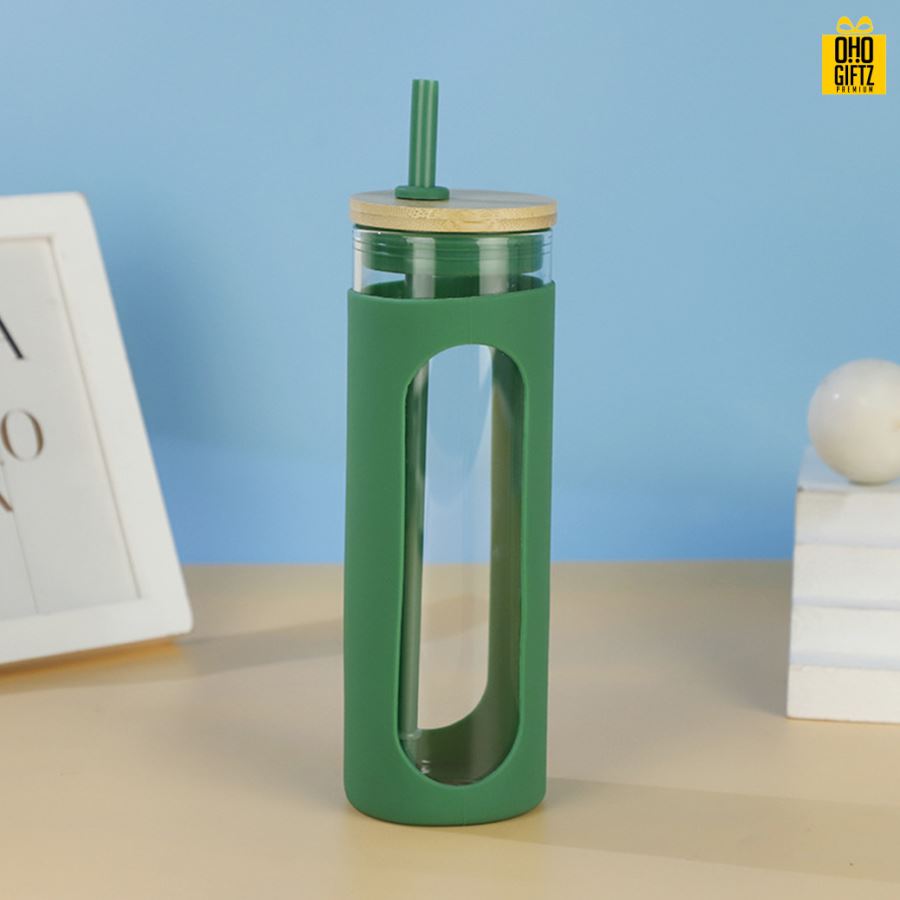 แก้วปลอกซิลิโคนพร้อมหลอด สกรีนชื่อ สกรีนโลโก้ ทำเป็นของพรีเมี่ยมได้