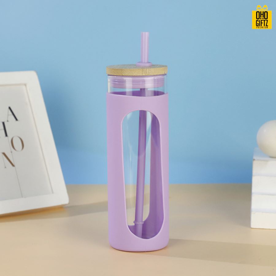 แก้วปลอกซิลิโคนพร้อมหลอด สกรีนชื่อ สกรีนโลโก้ ทำเป็นของพรีเมี่ยมได้