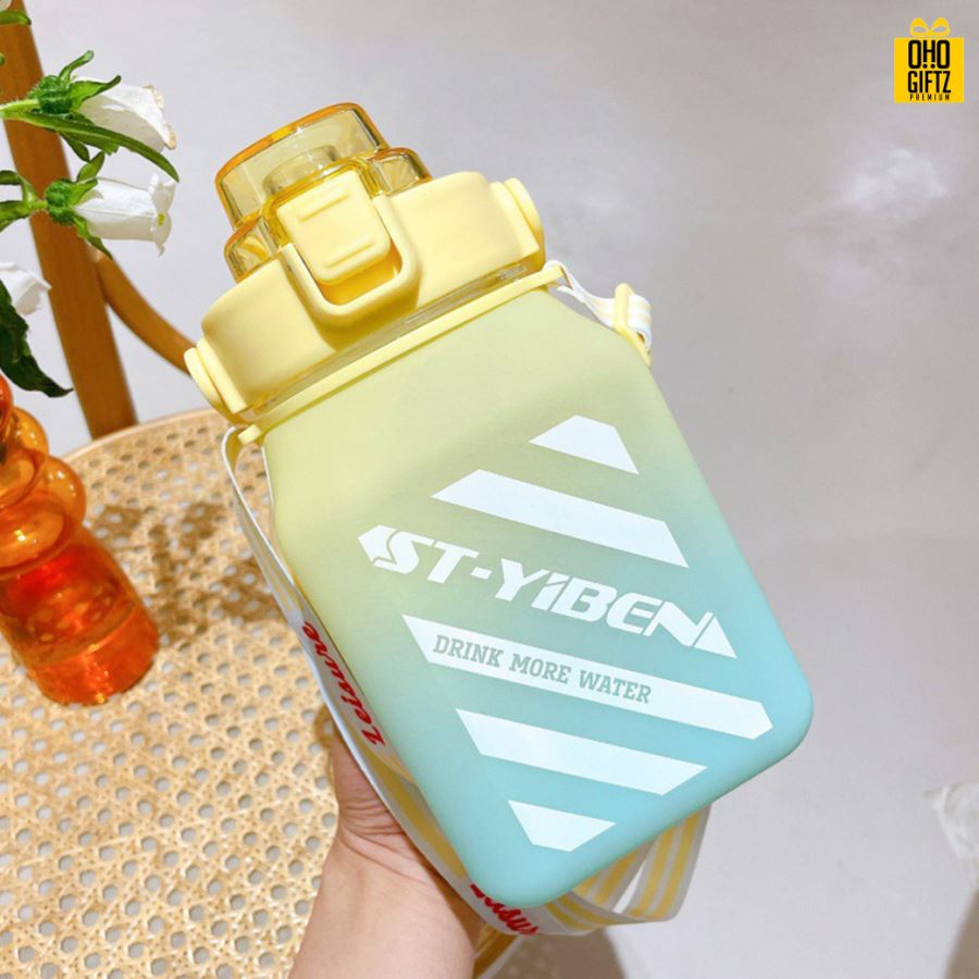 กระติกน้ำพลาสติกพร้อมหลอด พร้อมหลอด สกรีนชื่อ, โลโก้ได้