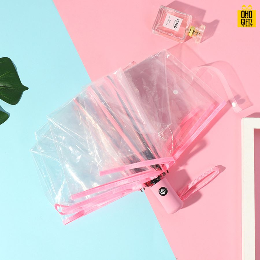 ร่มโปร่งใสอัตโนมัติ สกรีนโลโก้ ทำเป็นสินค้าพรีเมี่ยม ของชำร่วย