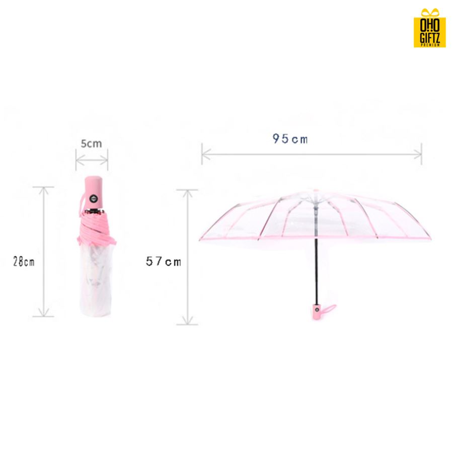 ร่มโปร่งใสอัตโนมัติ สกรีนโลโก้ ทำเป็นสินค้าพรีเมี่ยม ของชำร่วย