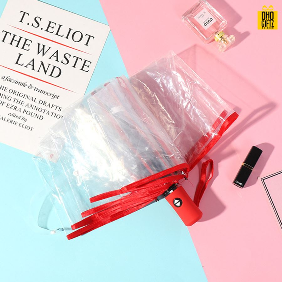 ร่มโปร่งใสอัตโนมัติ สกรีนโลโก้ ทำเป็นสินค้าพรีเมี่ยม ของชำร่วย