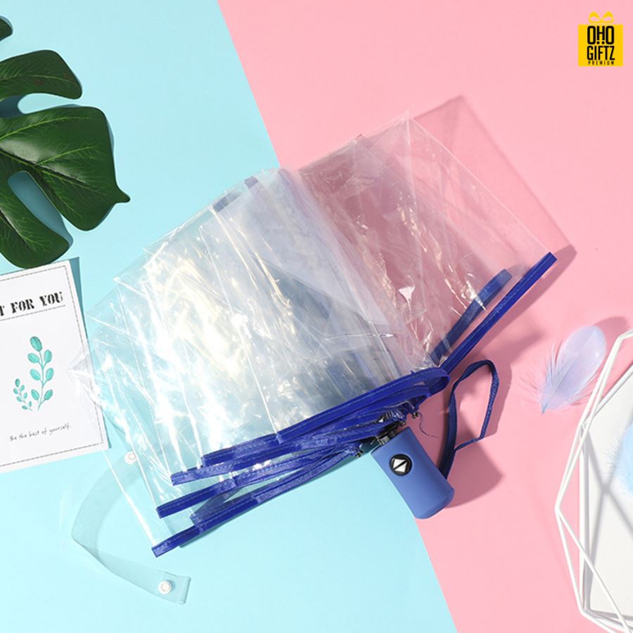 ร่มโปร่งใสอัตโนมัติ สกรีนโลโก้ ทำเป็นสินค้าพรีเมี่ยม ของชำร่วย