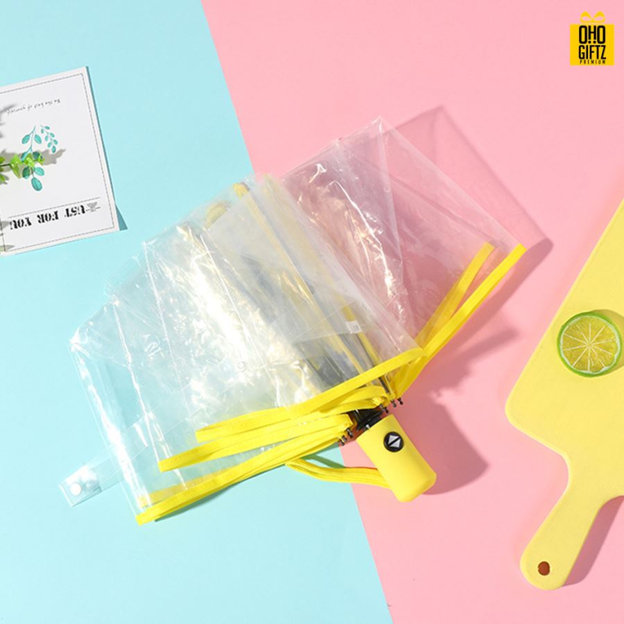 ร่มโปร่งใสอัตโนมัติ สกรีนโลโก้ ทำเป็นสินค้าพรีเมี่ยม ของชำร่วย