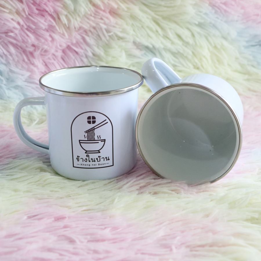 Stainless Enamel Mug แก้วสแตนเลส *ไม่มีขั้นต่ำ* พิมพ์ภาพได้ สกรีนชื่อ,โลโก้ได้