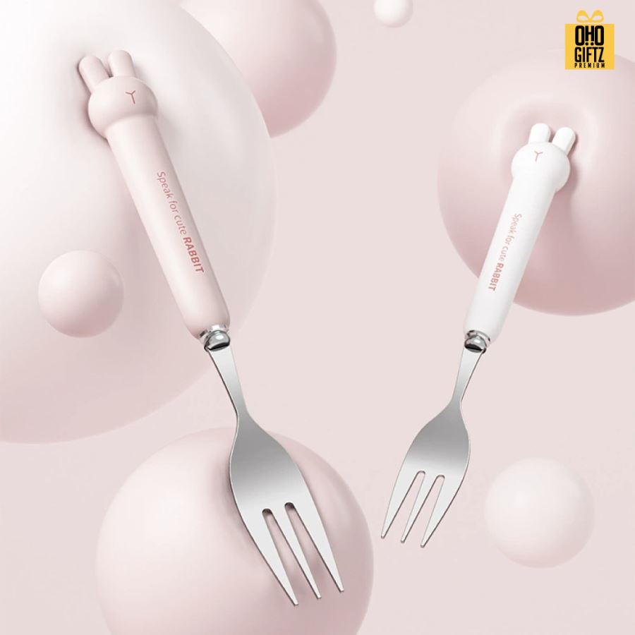 กล่องใส่ช้อนส้อมตะเกียบ กระต่าย สกรีนชื่อ สกรีนโลโก้ ทำเป็นของพรีเมี่ยมได้