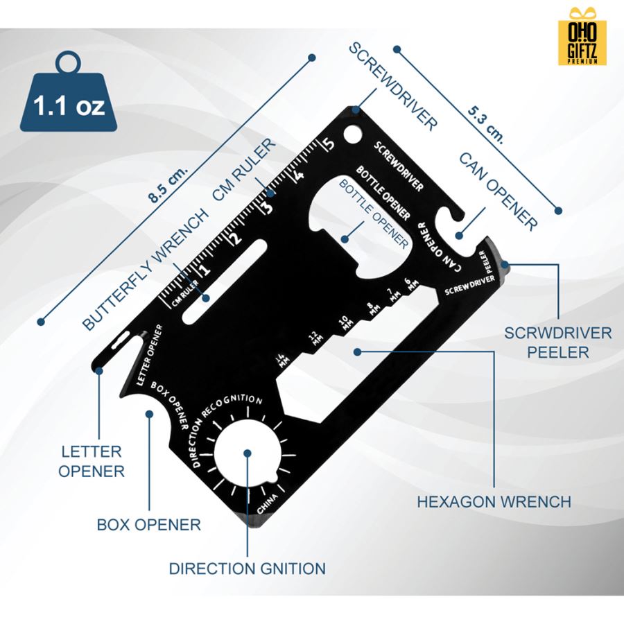 การ์ดมัลติฟังก์ชันเครื่องมืออเนกประสงค์ สกรีนโลโก้ ทำเป็นของพรีเมี่ยมได้