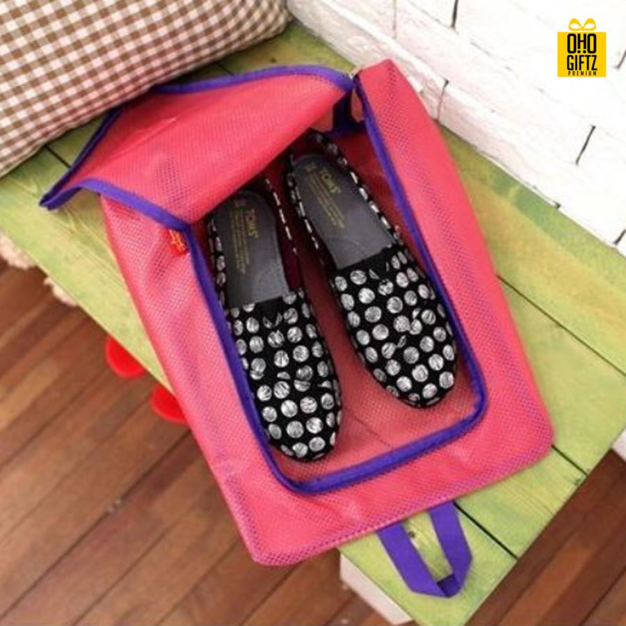 ถุงตาข่ายเก็บรองเท้า สกรีนชื่อ สกรีนโลโก้ ทำเป็นของพรีเมี่ยมได้