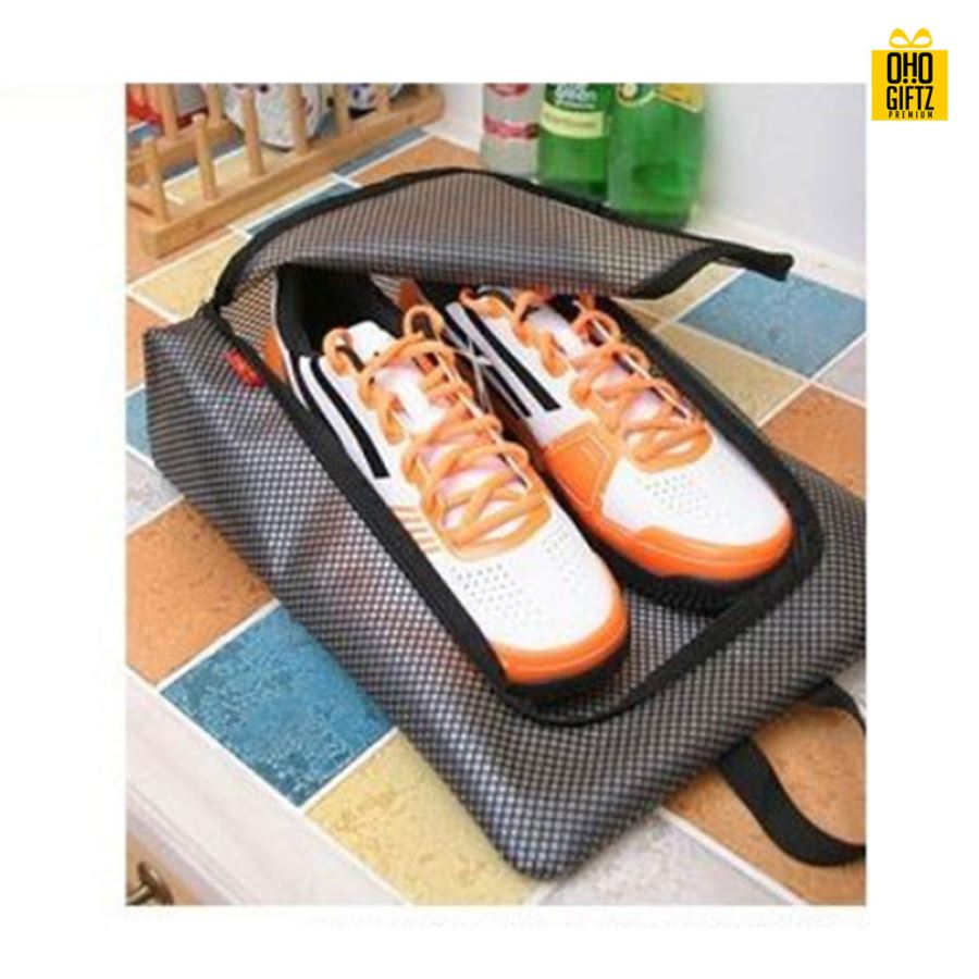 ถุงตาข่ายเก็บรองเท้า สกรีนชื่อ สกรีนโลโก้ ทำเป็นของพรีเมี่ยมได้