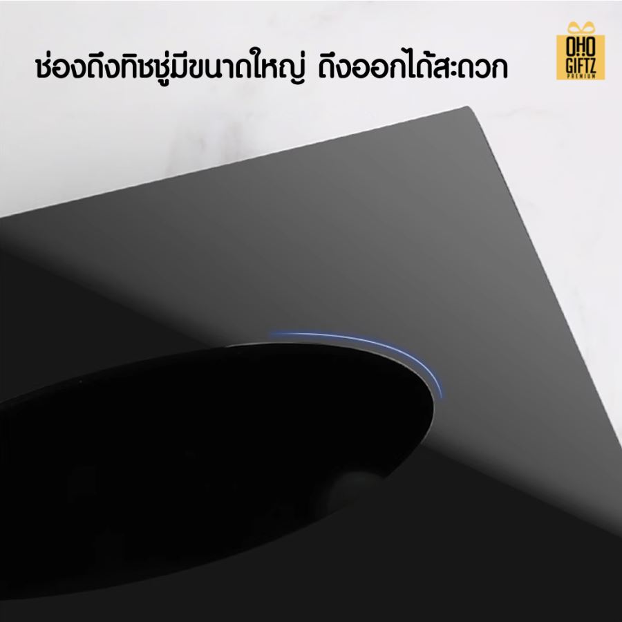 กล่องใส่ทิชชู่ อะคริลิคสีขาว สกรีนโลโก้ ทำเป็นของพรีเมี่ยม ของชำร่วยได้