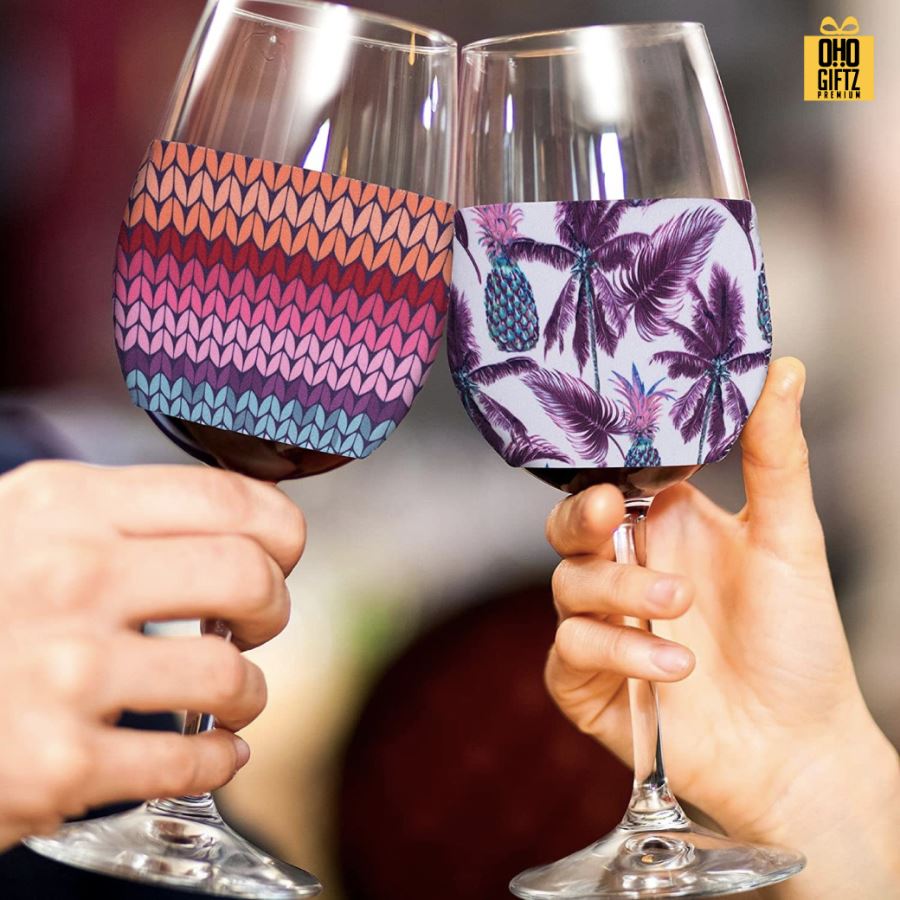 ปลอกผ้าหุ้มแก้วไวน์ พิมพ์ลายไม่จำกัดสี สกรีนโลโก้ ทำเป็นของพรีเมี่ยม ของชำร่วย ของที่ระลึก