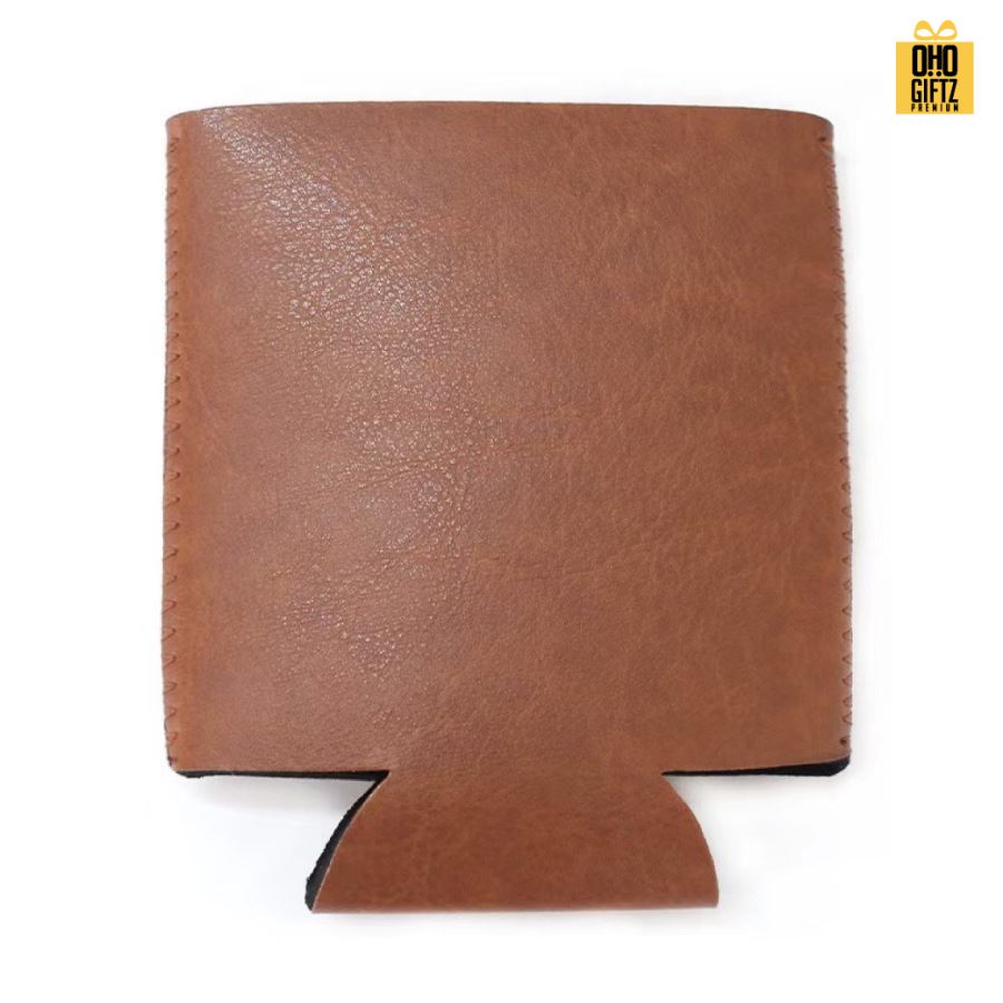 ปลอกหนัง PU หุ้มกระป๋องน้ำอัดลม สกรีนโลโก้ ทำเป็นของพรีเมี่ยม ของชำร่วย ของที่ระลึก