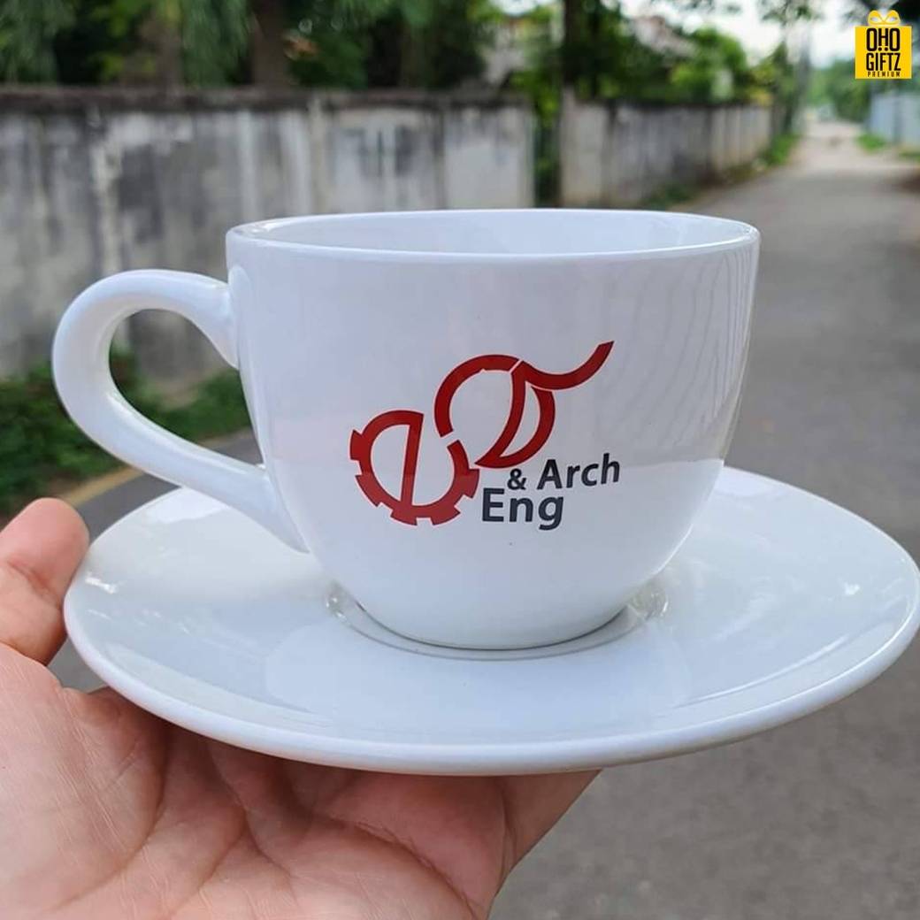 ชุดแก้วกาแฟ สกรีนชื่อ สกรีนโลโก้ ทำเป็นของพรีเมี่ยมได้