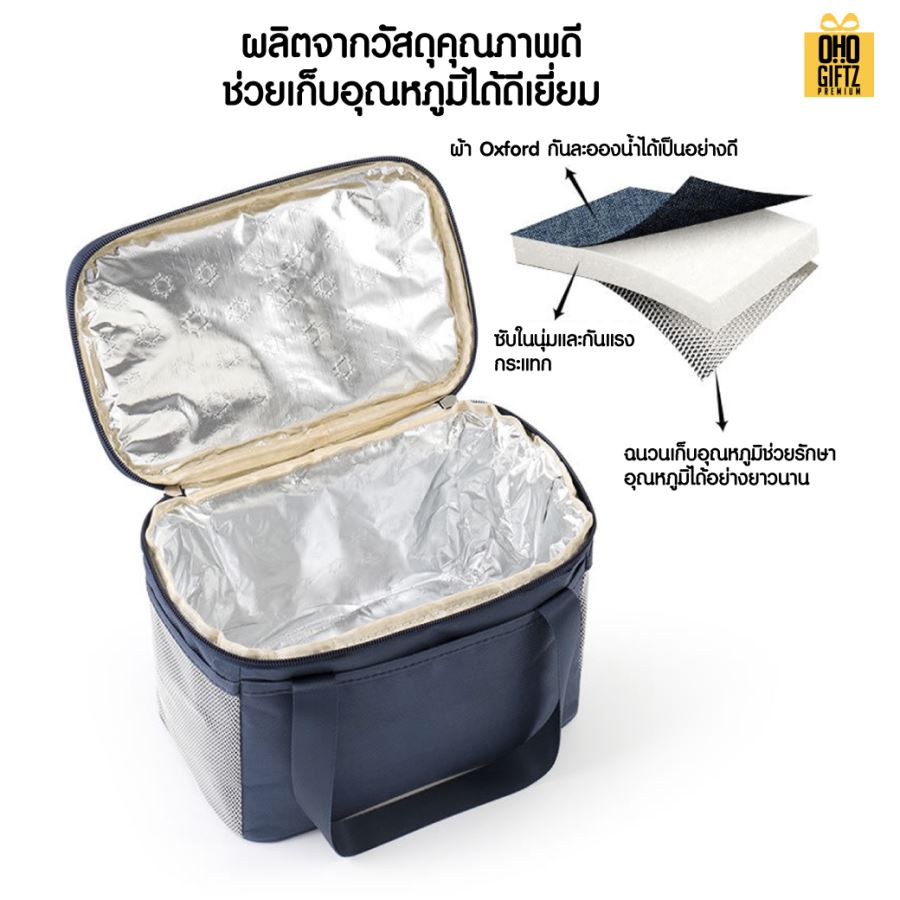 กระเป๋าเก็บอุณหภูมิใส่อาหาร สกรีนโลโก้  ทำเป็นของพรีเมี่ยม