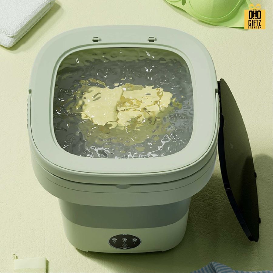 เครื่องซักผ้าแบบพกพาพับเก็บได้ สกรีนโลโก้ ทำเป็นของพรีเมี่ยม ของชำร่วยได้